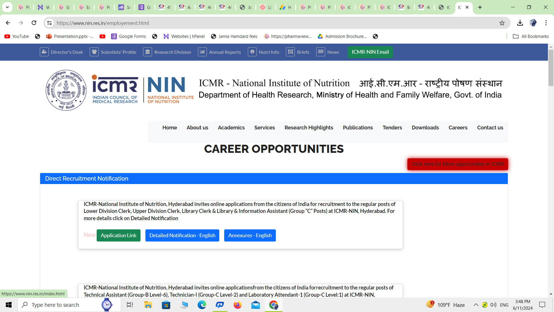 ICMR RECRUITMENT 2024