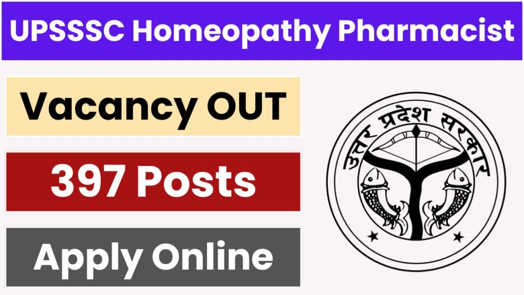 UPSSSC Homeopathic Pharmacist Recruitment 2024