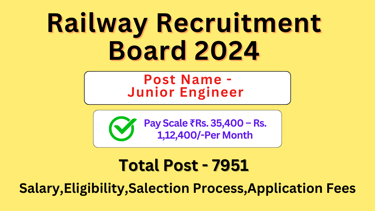 RRB Junior Engineer Recruitment 2024,Apply, 7934 post, Notification