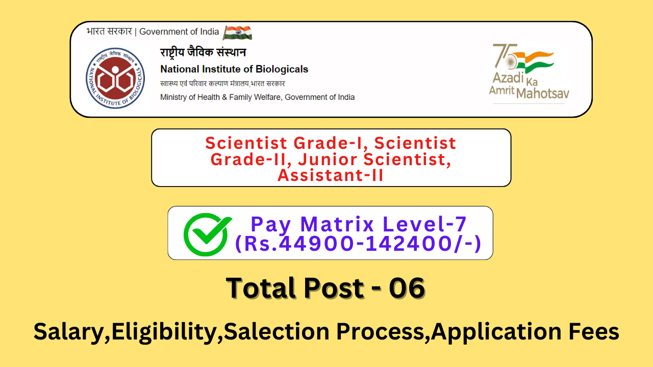 National Institute of Biological Scientist Recruitment 2024,Apply,Pay Scale