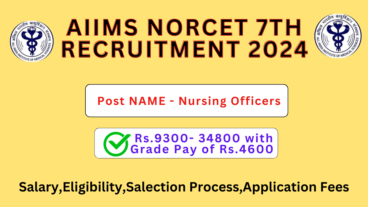 AIIMS NORCET Nursing Officer Recruitment 2024