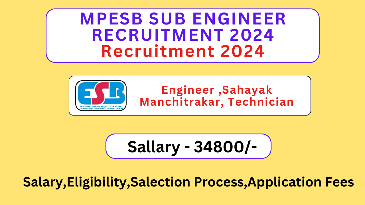 MPESB SUB ENGINEER RECRUITMENT 2024: