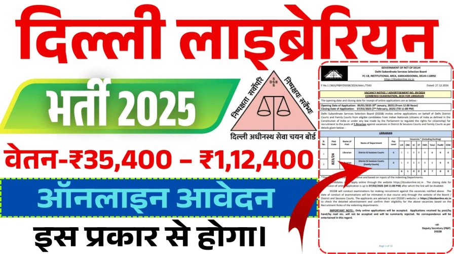 DSSSB Librarian District and Sessions Recruitment 2025